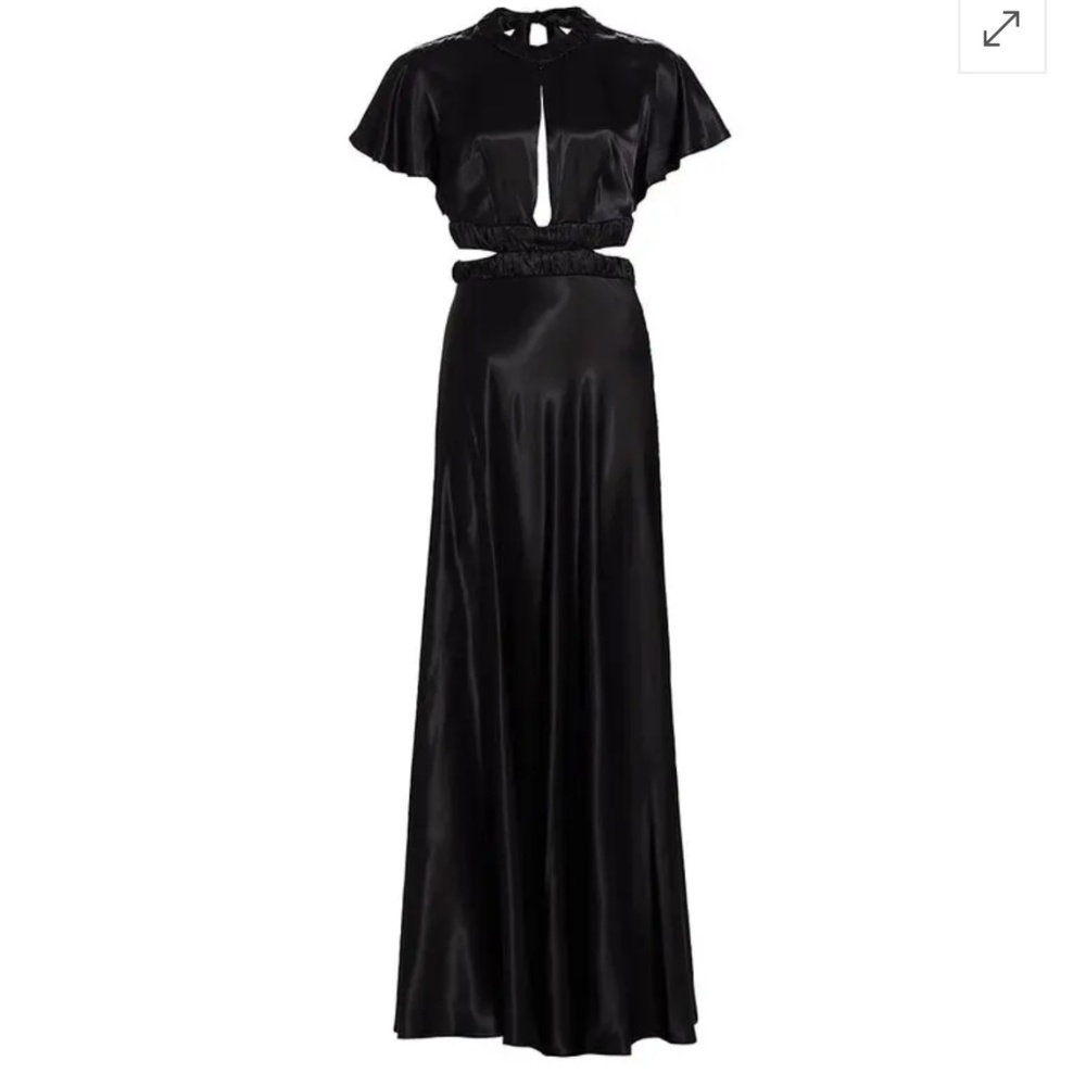 Sabina Musayev Jordi Black Satin Dress